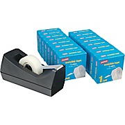 TAPE WITH DISPENSER, 1" CORE, CLEAR, 3/4"W X 1296", 16 ROLLS/CT LARGE