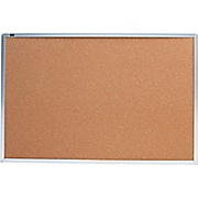 Cork Bulletin Board, Silver Aluminum Frame, 3'W x 2'H THUMBNAIL
