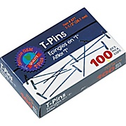 Gem T-Pins, 1 1/2" Length, 9/16" Head Width, 100/Bx THUMBNAIL