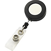 Retractable Name Badge Holders, Black, 25/Pk THUMBNAIL