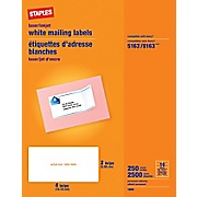 SHIPPING LABELS, INKJET/LASER, 10 LABELS/SHEET, WHITE, 2"H X 4"W, 2500 LABELS/CT THUMBNAIL