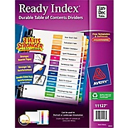 DIVIDERS, AVERY, READY INDEX, TABLE OF CONTENTS, JAN-DEC TABS, MULTICOLOR LARGE