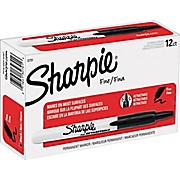 Sharpie® Retractable Permanent Markers, Fine Tip, Black Ink, 12/Pk THUMBNAIL