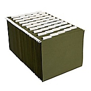 Hanging File Folders, 5-Tab, Letter, Standard Green, Box/50 LARGE