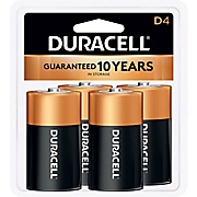 BATTERIES, D, DURACELL, COPPERTOP, ALKALINE, 4/CT THUMBNAIL