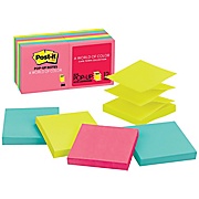 Post-it® Pop-up Notes, 3" x 3", Cape Town Collection, 12 Pads/Pack THUMBNAIL