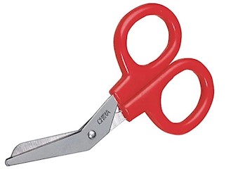 FIRST AID SCISSORS, 4" ANGLED BLADE, RED LARGE