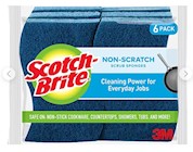 SCRUB SPONGE, NON-SCRATCH, SCOTCH-BRITE, BLUE, 6/PK THUMBNAIL
