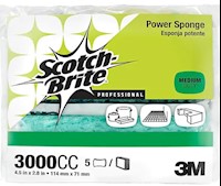 POWER SCOURING SPONGE, SCOTCH-BRITE, 3000CC, 2.8" X 0.6", 5/PK MAIN