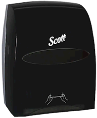 DISPENSER, HARDWOUND PAPER TOWELS, TOUCHLESS MANUAL, SCOTT ESSENTIAL, BLACK SMOKE LARGE
