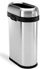 TRASH CAN, BRUSHED STAINLESS STEEL, 50L, OPEN TOP THUMBNAIL