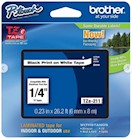 LABEL MAKER TAPE, BLACK ON WHITE, 0.23" WIDE, BROTHER P-TOUCH TZE211 THUMBNAIL