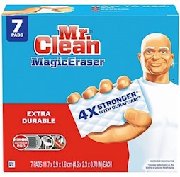 MAGIC ERASER EXTRA DURABLE SCOURING PADS, MR. CLEAN, 7/PK LARGE