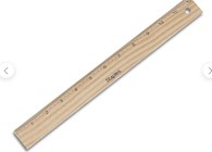 RULER, 12" IMPERIAL SCALE, STAPLES, HARDWOOD W/METAL STRAIGHT-EDGE THUMBNAIL