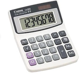 CALCULATOR, 8-DIGIT PORTABLE, CANON LS-82Z, WHITE LARGE