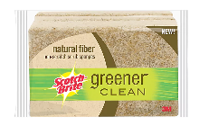 SPONGE, SCOTCH-BRITE, NON-SCRATCH, GREENER CLEAN, NATURAL FIBER, 3/PK THUMBNAIL