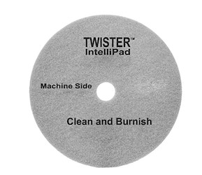 13"  GRAY FLOOR PAD, CLEAN & BURNISH, TWISTER INTELLIPAD BY DIVERSEY, 2/CT LARGE
