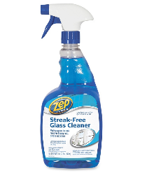 GLASS CLEANER, STREAK-FREE, SPRAY, ZEP, 32 FL OZ., BLUE, 12/CT LARGE
