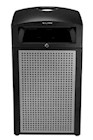 TRASH CAN, 40 GALLON, ALL-WEATHER OUTDOOR COMMERCIAL STYLE, STEEL, LOCKING ASH TRAY LID THUMBNAIL
