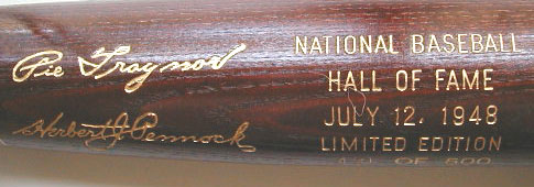 1948 Hall of Fame Induction Bat MAIN