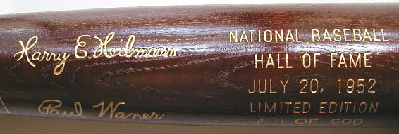 1952 Hall of Fame Induction Bat MAIN