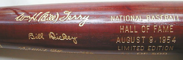 1954 Hall of Fame Induction Bat MAIN