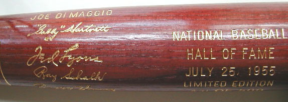 1955 Hall of Fame Induction Bat MAIN