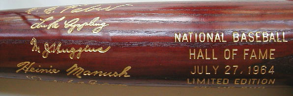 1964 Hall of Fame Induction Bat MAIN