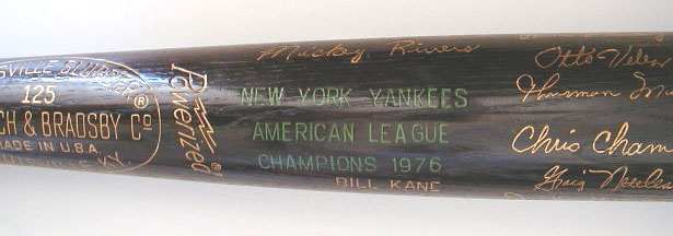 1976 New York Yankees World Series Black Bat MAIN