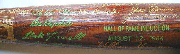 1984 Hall of Fame Induction Day Commemorative Bat MAIN
