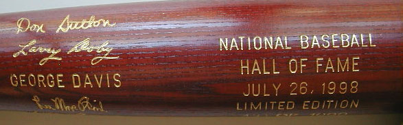 1998 Hall of Fame Induction Bat MAIN