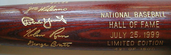 1999 Hall of Fame Induction Bat MAIN