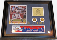 2009 All-Star Game Derek Jeter Game-Used Locker Name Plate LH705812 SWATCH