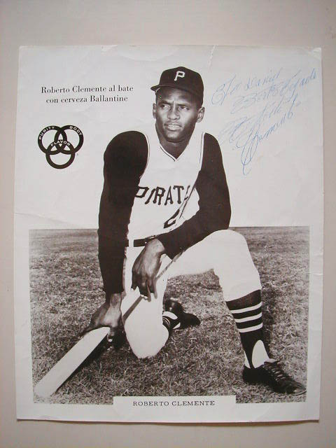 Roberto Clemente 8x10 ISP Spanish Ballantine beer promo MAIN