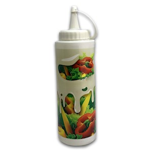 Compac Home Decorated Sauce Dispenser (12 oz) White THUMBNAIL