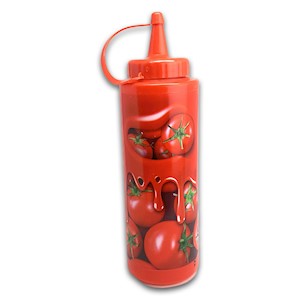 Compac Home Decorated Sauce Dispenser (12 oz) Red THUMBNAIL