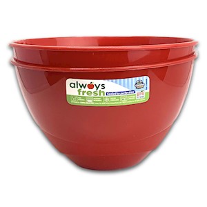 Compac Home Bamboo Design Bowl Red 2pk THUMBNAIL