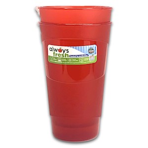 Compac Home Bamboo Design Tumbler (14 oz) 2pk Red LARGE