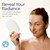 Image of Lady holding the HartFelt Body Scrub with text, reveal your radiance. SWATCH