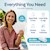 Woman holding body cloths next to icons for full-body and intimate hygiene use. SWATCH