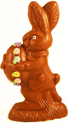 Cute Bunny Holding Egg (Solid Chocolate) MAIN