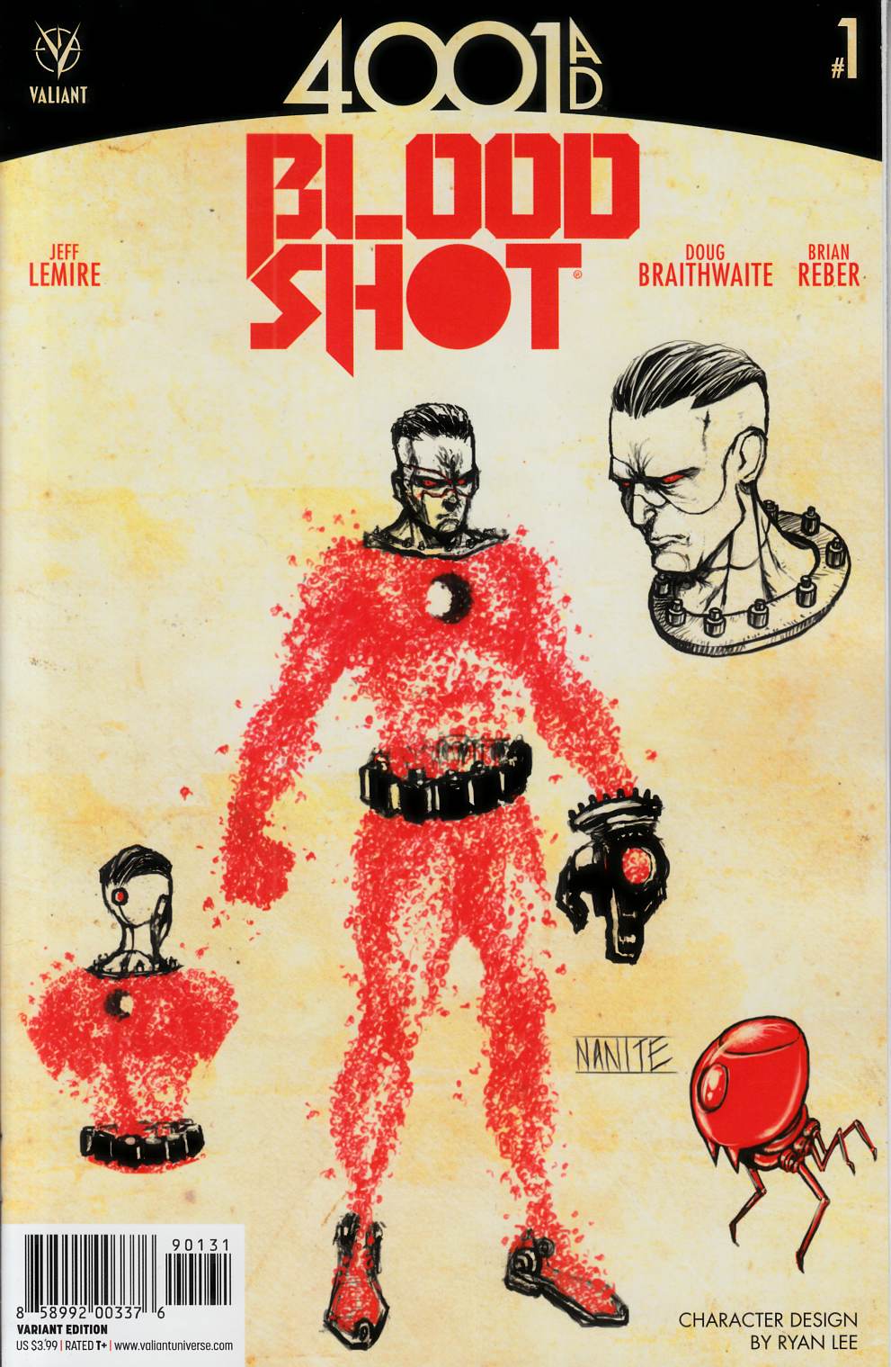 4001 AD Bloodshot #1 Cover C- Lee Character Design Incentive [Valiant Comic] LARGE