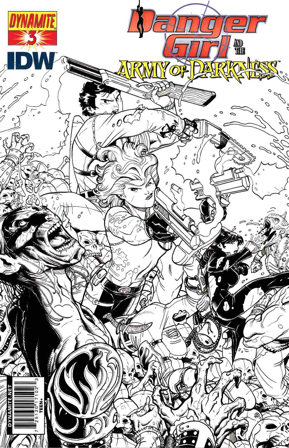 Danger Girl Army of Darkness #3 Bradshaw B&W Incentive Cover [Dynamite Comic] THUMBNAIL