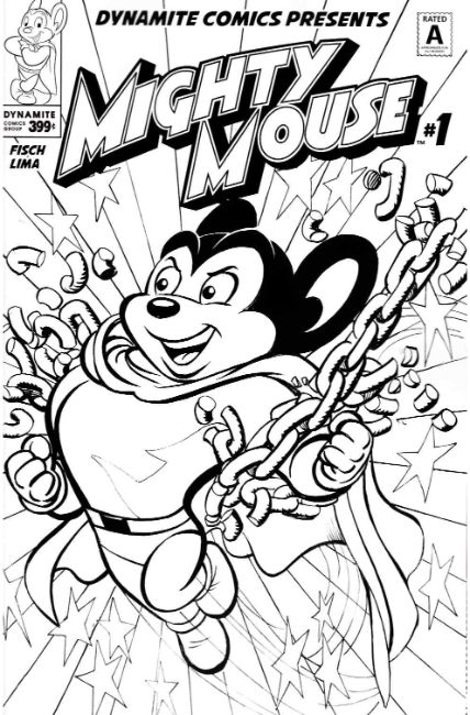 Mighty Mouse #1 Cover E- Coloring Book [Dynamite Comic] LARGE