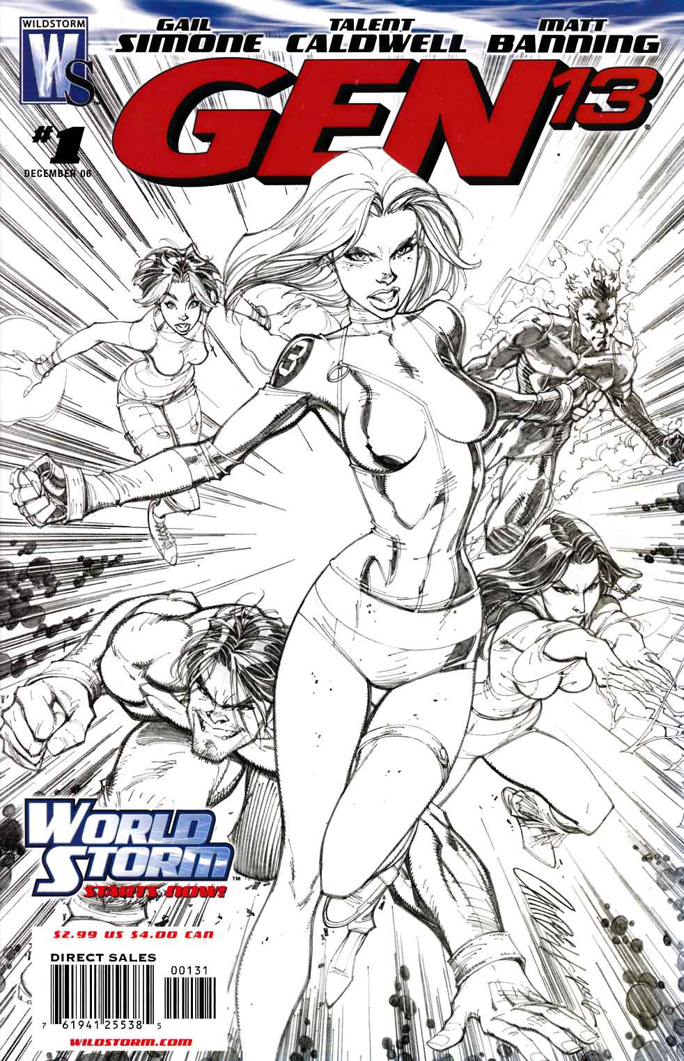 Gen 13 #1 Campbell Sketch Variant Cover Near Mint (9.4) [DC Comic] THUMBNAIL