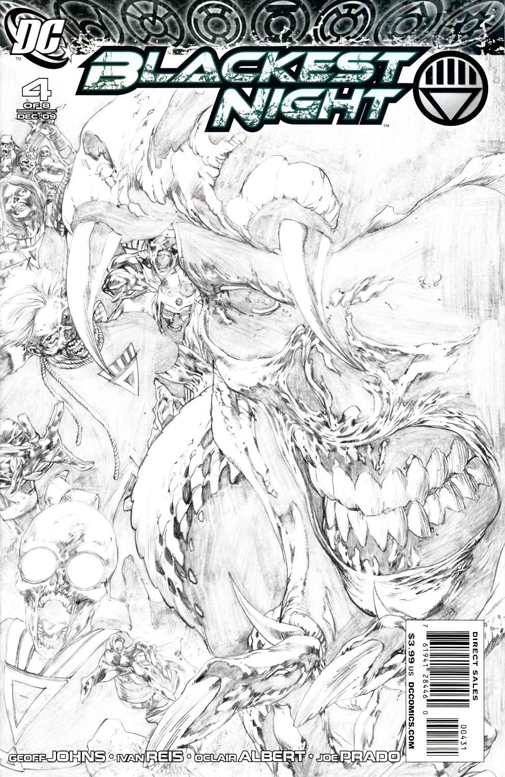 Blackest Night #4 Reis Sketch Cover Near Mint (9.4) [DC Comic]