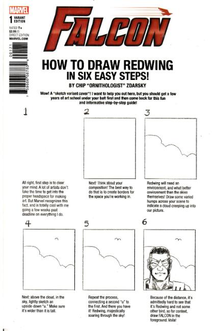 Falcon #1 Zdarsky How to Draw Variant Cover Near Mint (9.4) [Marvel Comic] THUMBNAIL