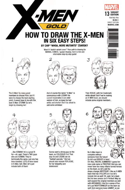X-Men Gold #13 Zdarsky How to Draw Variant Cover Near Mint (9.4) [Marvel Comic] THUMBNAIL