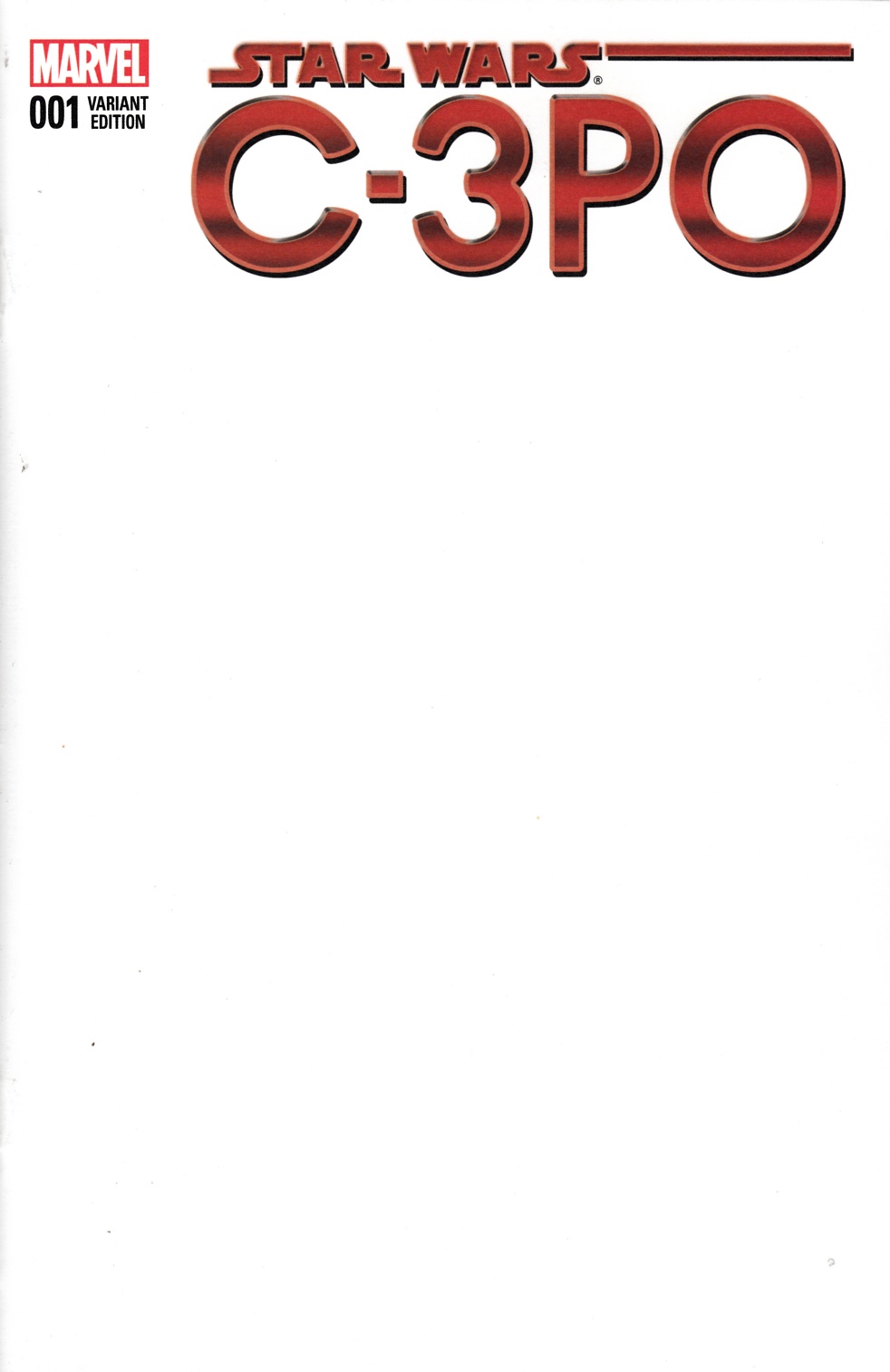 Star Wars Special C-3PO #1 Blank Variant Cover [Marvel Comic] THUMBNAIL