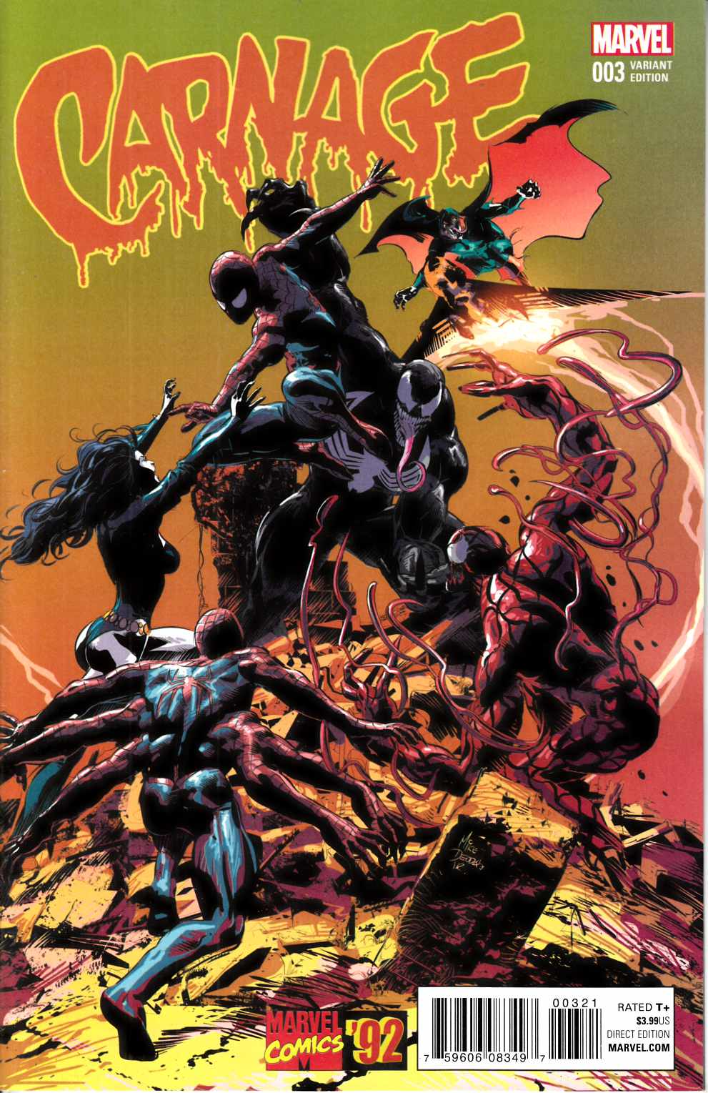 Carnage #3 Deodato Marvel 92 Variant Cover [Marvel Comic]